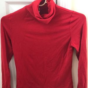 Red Long Sleeve Collar Top